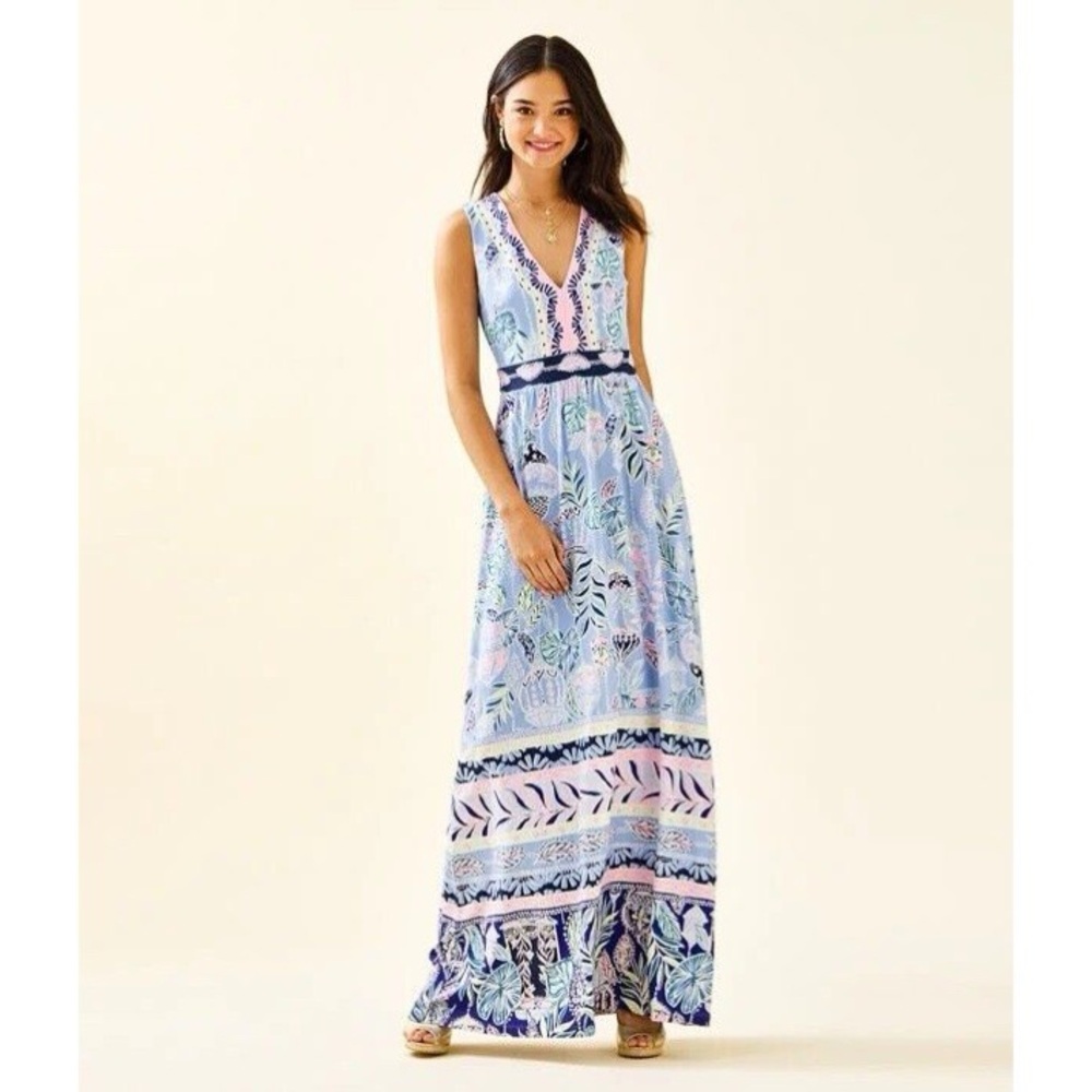Lilly Pulitzer McKinley Maxi Dress in Lapis Lantern Engineered - 4